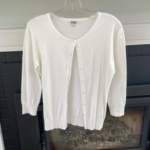 14th & Union S white 3/4 sleeve cardigan